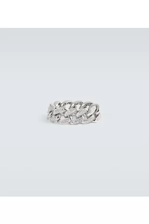 Shay Pierścionki - Link 18kt white gold ring with white diamonds