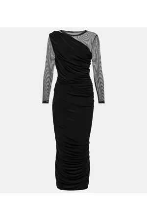 Norma Kamali Kobieta Sukienki asymetryczne - Diana asymmetric mesh midi dress