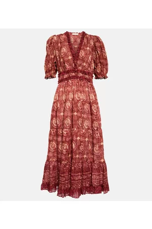 ULLA JOHNSON Kobieta Sukienki z nadrukiem - Elli printed cotton midi dress