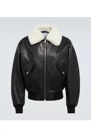 Bottega Veneta Shearling-trimmed leather jacket