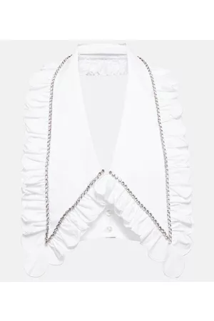 AREA Crystal-embellished cotton collar