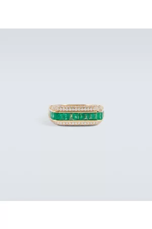 Rainbow K 18kt ring with emeralds and diamonds