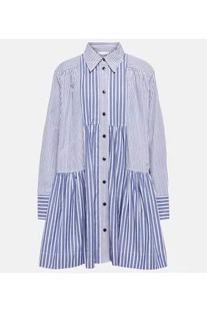 Ganni Striped cotton shirt dress