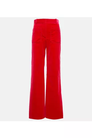 Victoria Beckham Alina high-rise velvet flared pants