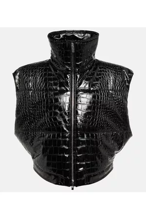 Alaïa Padded croc-effect shell vest