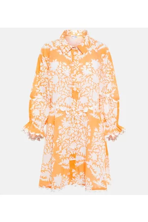 Juliet Dunn Kobieta Sukienki z nadrukiem - Floral embroidered cotton minidress