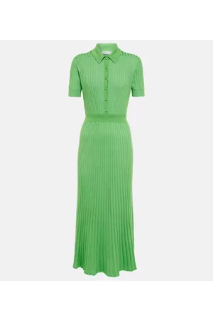 GABRIELA HEARST Pleated silk and cashmere maxi dress