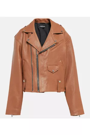 DAVID KOMA Kobieta Kurtki skórzane - Oversized leather jacket