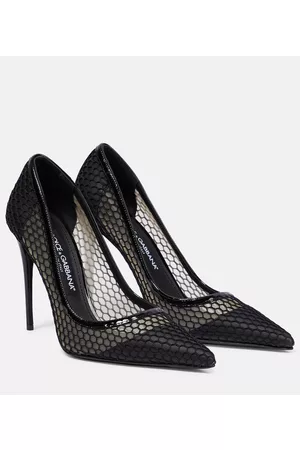 Dolce & Gabbana Mesh-trimmed leather pumps