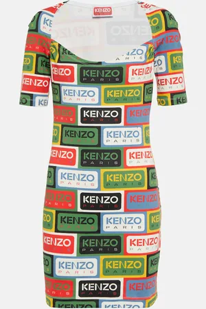Kenzo Logo printed jersey minidress