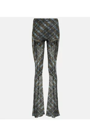 KNWLS Halcyon checked flared jersey leggings