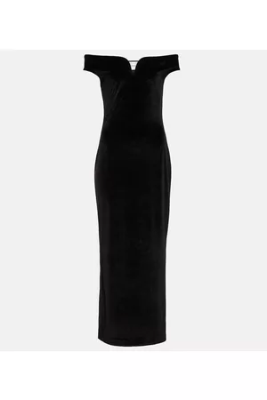 Nanushka Lucy off-shoulder velvet maxi dress