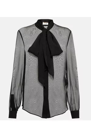 Saint Laurent LavalliÃ¨re silk blouse