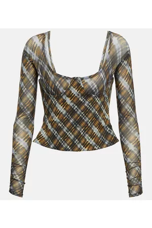 KNWLS Scythe checked bustier top