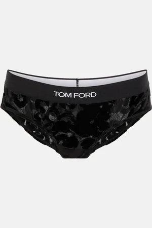 Tom Ford Logo mesh and velvet briefs