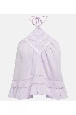 Isabel Marant Lisio halterneck cotton-blend top