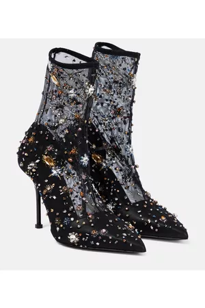 Alexander McQueen Crystal-embellished platform ankle boots