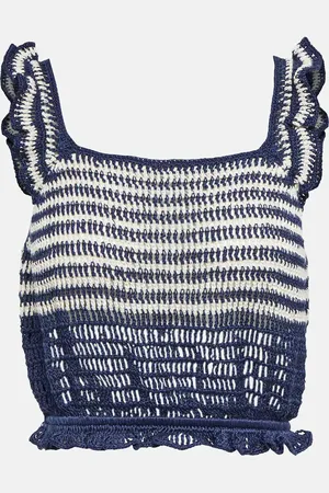 ANNA KOSTUROVA Striped crochet top