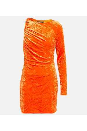 VERSACE Asymmetric velvet minidress