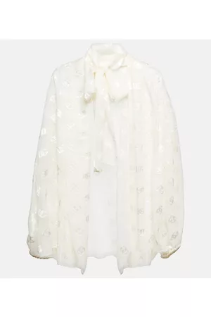 Dolce & Gabbana Tie-neck silk-blend satin blouse
