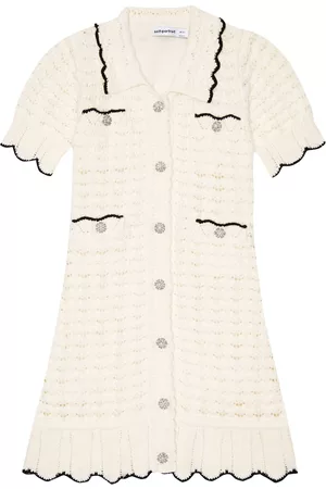 Self-Portrait Kids Crochet knit cotton and wool dress