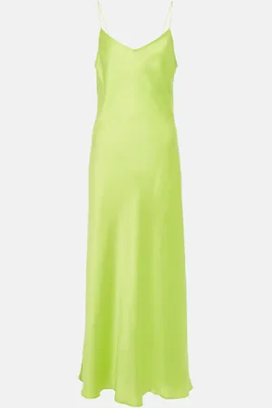 ASCENO Lyon silk maxi slip dress