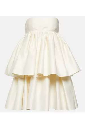 ROTATE Strapless twill minidress