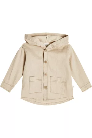 YOOX Baby Pol linen and cotton-blend hooded jacket