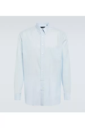 LARDINI Koszule z długim rękawem - Cotton and silk long-sleeve shirt