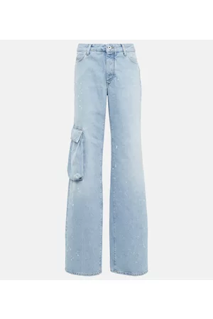 OFF-WHITE Toybox painted high-rise wide jeans