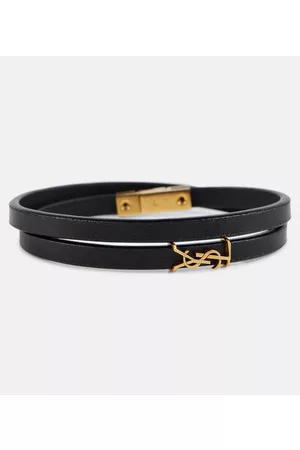 Saint Laurent YSL logo leather bracelet