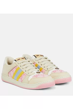 Gucci Screener leather-trimmed canvas sneakers