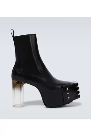 Rick Owens Kobieta Botki - Grilled Platform leather ankle boots