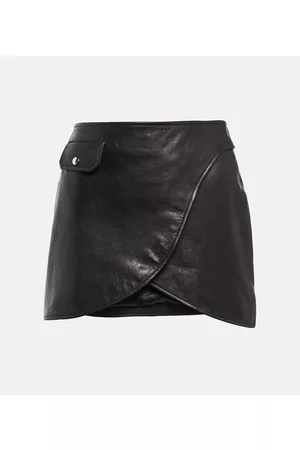 Khaite Otis leather miniskirt