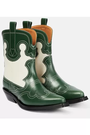Ganni Kobieta Kowbojki - Embroidered leather cowboy boots
