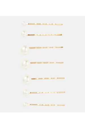 Jennifer Behr Kobieta Ozdoby do włosów - Set of 7 Perla embellished barrettes