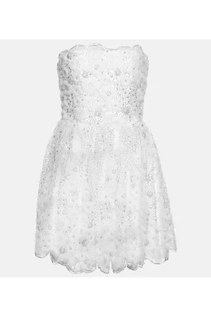 Self-Portrait Embellished strapless minidress