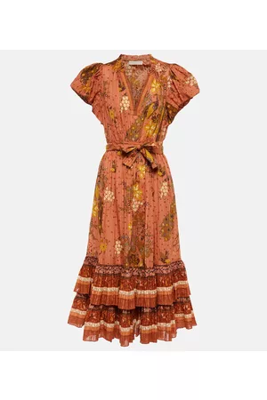 ULLA JOHNSON Kobieta Sukienki Midi - Remi tiered cotton-blend midi dress