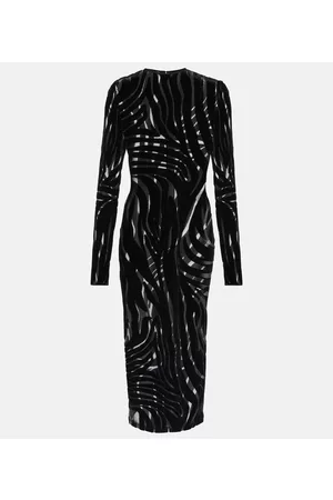 VERSACE Kobieta Sukienki Midi - Cutout velvet midi dress