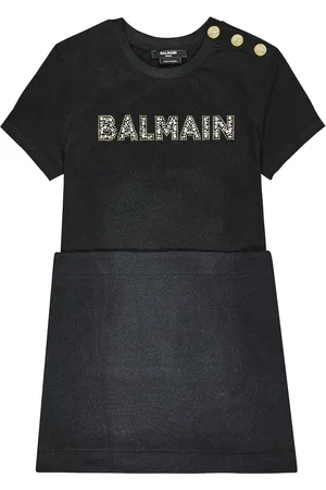 Balmain Kobieta Sukienki Bawełniane - Logo cotton jersey dress