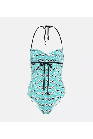 Max Mara Kobieta Stroje kąpielowe jednoczęściowe - Catia printed halterneck swimsuit