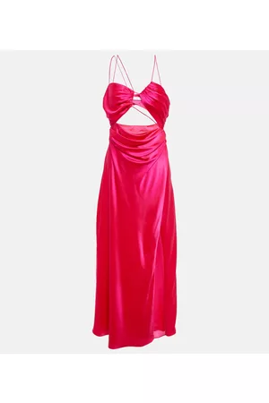 The Sei Kobieta Sukienki asymetryczne - Asymmetrical silk satin midi dress