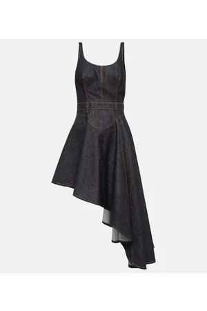 Alexander McQueen Kobieta Sukienki asymetryczne - Asymmetric denim dress