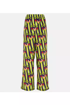 Gucci Kobieta Szerokie Nogawki - Printed wide-leg silk pants
