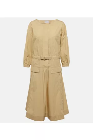 Moncler Kobieta Sukienki Midi - Cotton-blend belted midi dress