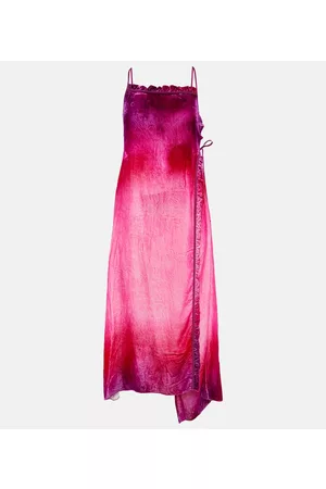 Acne Studios Kobieta Sukienki Midi - Flocked velvet midi dress