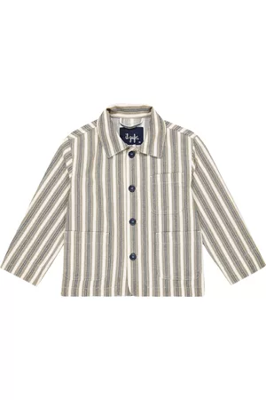 Il gufo Kurtki Bawełniane - Striped cotton-blend jacket
