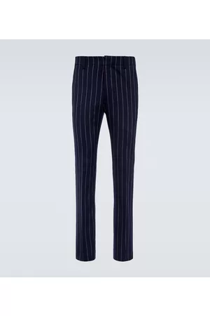 Ami Spodnie Garniturowe - Striped wool gabardine suit pants