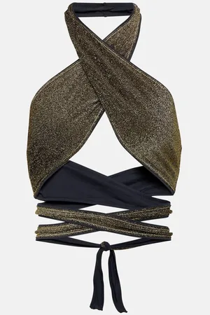 Reina Olga LurexÂ® halter-neck bikini top