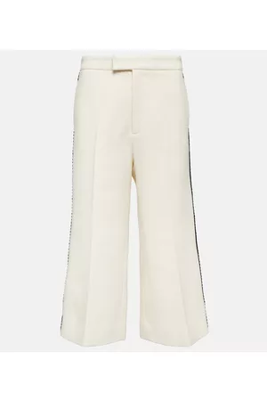 Gucci Kobieta Szerokie Nogawki - Trimmed wide-leg wool-blend pants